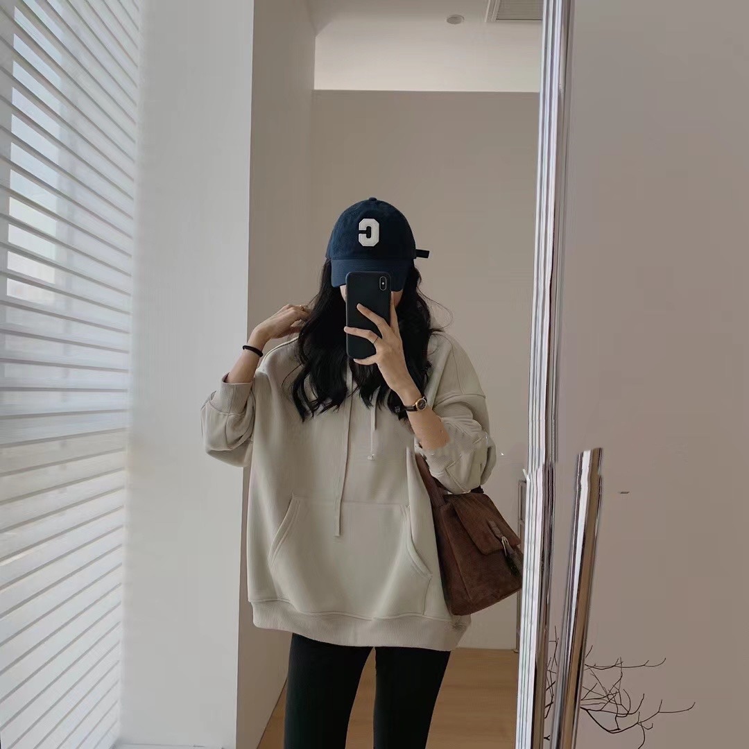 女士卫衣女款2025新款冬季加绒加厚高级感设计感小众个性潮流上衣