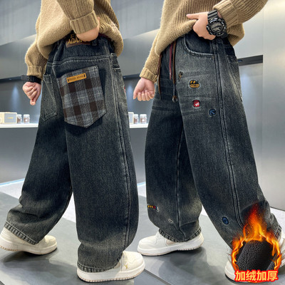 超好看男童裤子冬2025新款今年流行爆款冬一体绒加厚加绒潮款