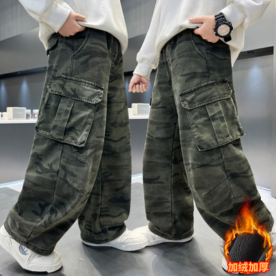 超好看男童裤子冬2025新款今年流行爆款冬一体绒加厚加绒潮款