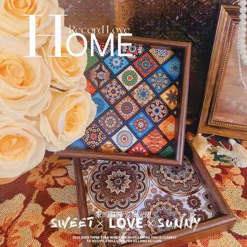 【波西米亚】木质托盘高级感置物