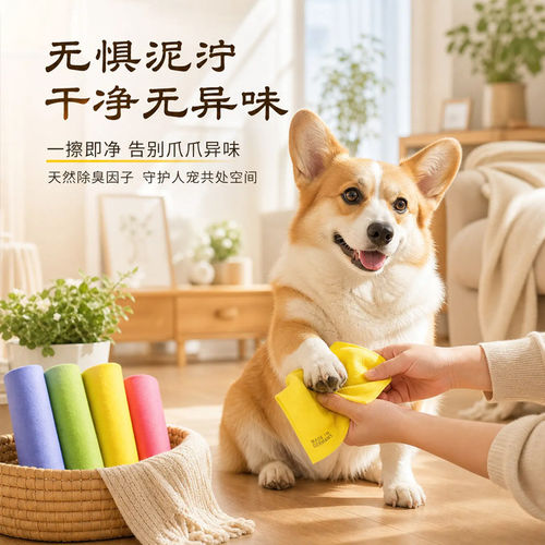 多功能宠物百洁布狗狗擦脚布柔软宠物擦脚除猫毛一布多用清洁工具