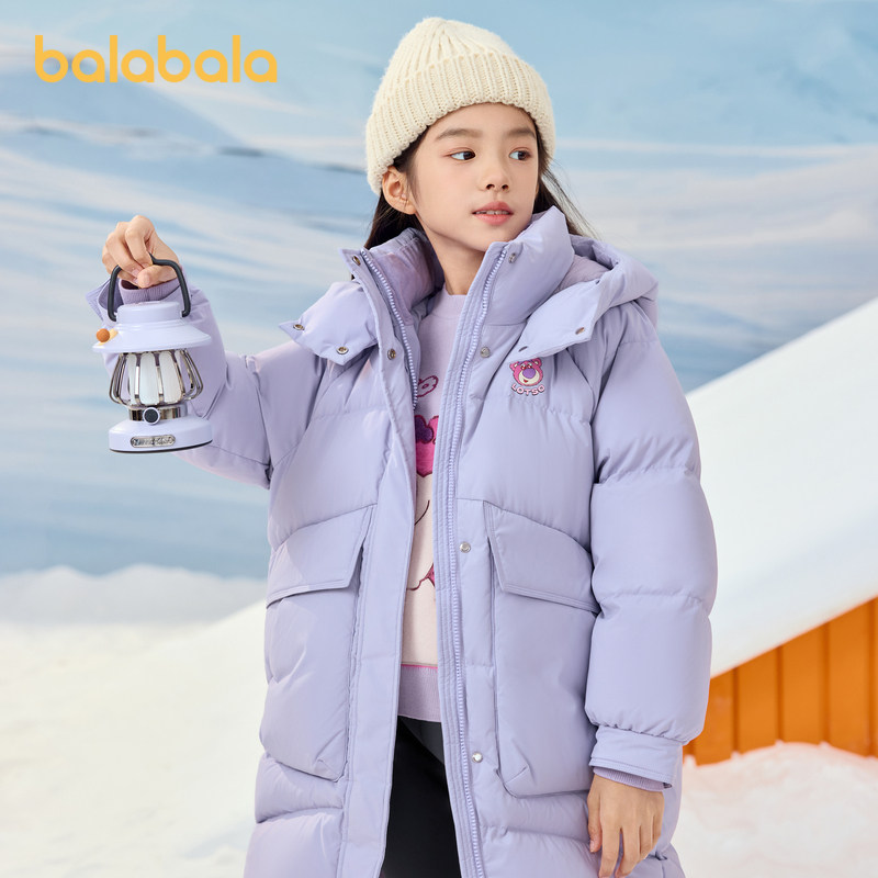 巴拉巴拉羽绒服女童加厚长款外