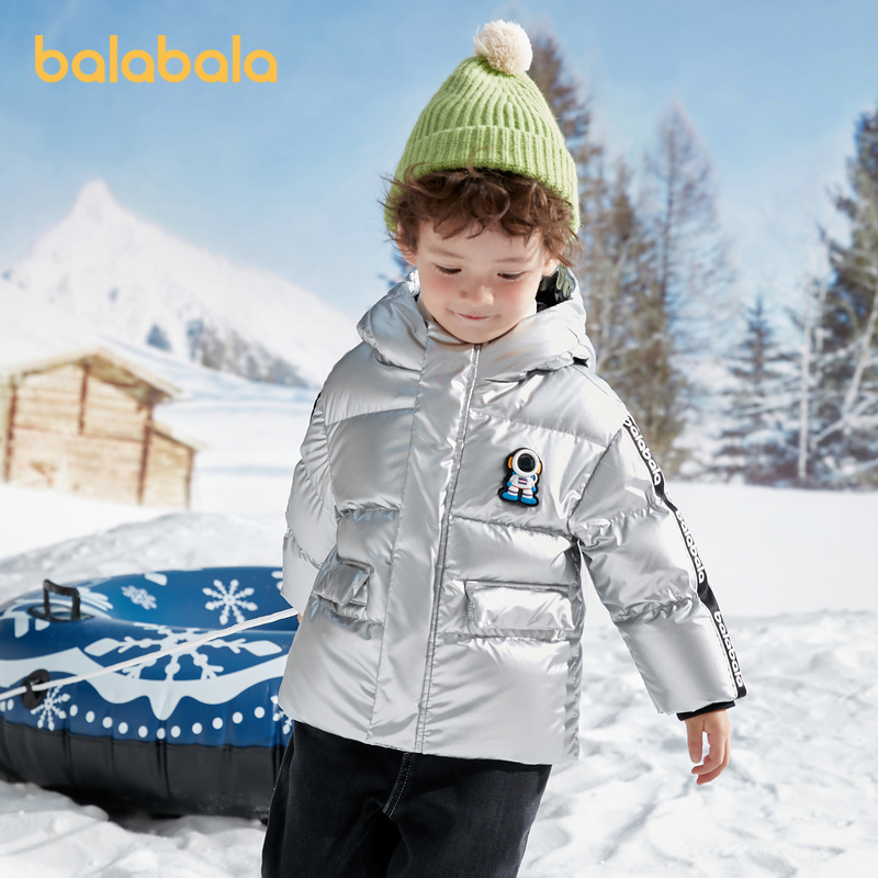 巴拉巴拉羽绒服男童厚款亮面外套