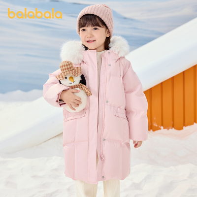 巴拉巴拉羽绒服女童冬长款厚外套