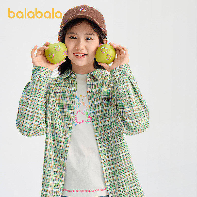 【商场同款】巴拉巴拉童装儿童长袖衬衫女童男童2026新款春装格纹,童装/婴儿装/亲子装,衬衫,淘宝优惠券,粉丝福利购,淘宝优惠卷