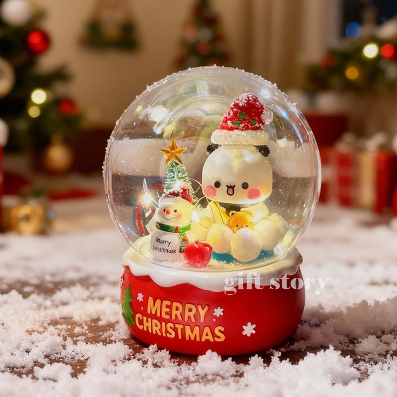 一二布布圣诞节礼物水晶球夜灯生日礼物送女生闺蜜可爱发光玻璃罩