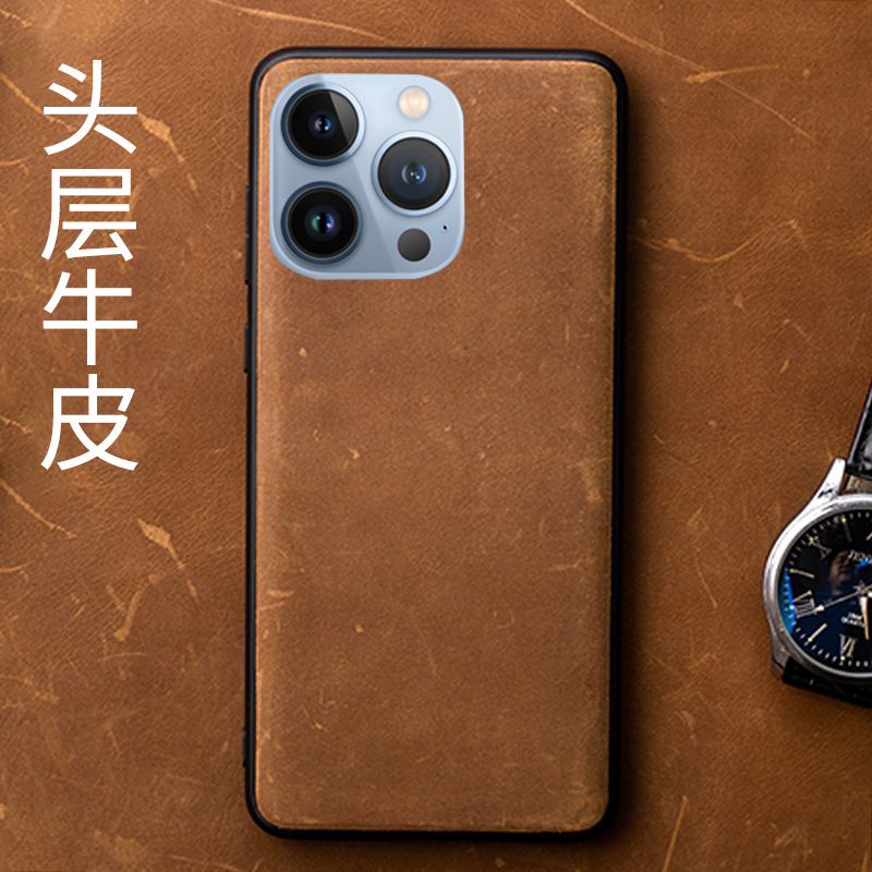 适用苹果11手机壳11Pro牛皮疯马皮全包iphone11ProMax真皮保护套