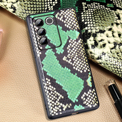 适用Vivo S16手机壳S16e牛皮蟒蛇皮纹全包S16Pro超薄保护套