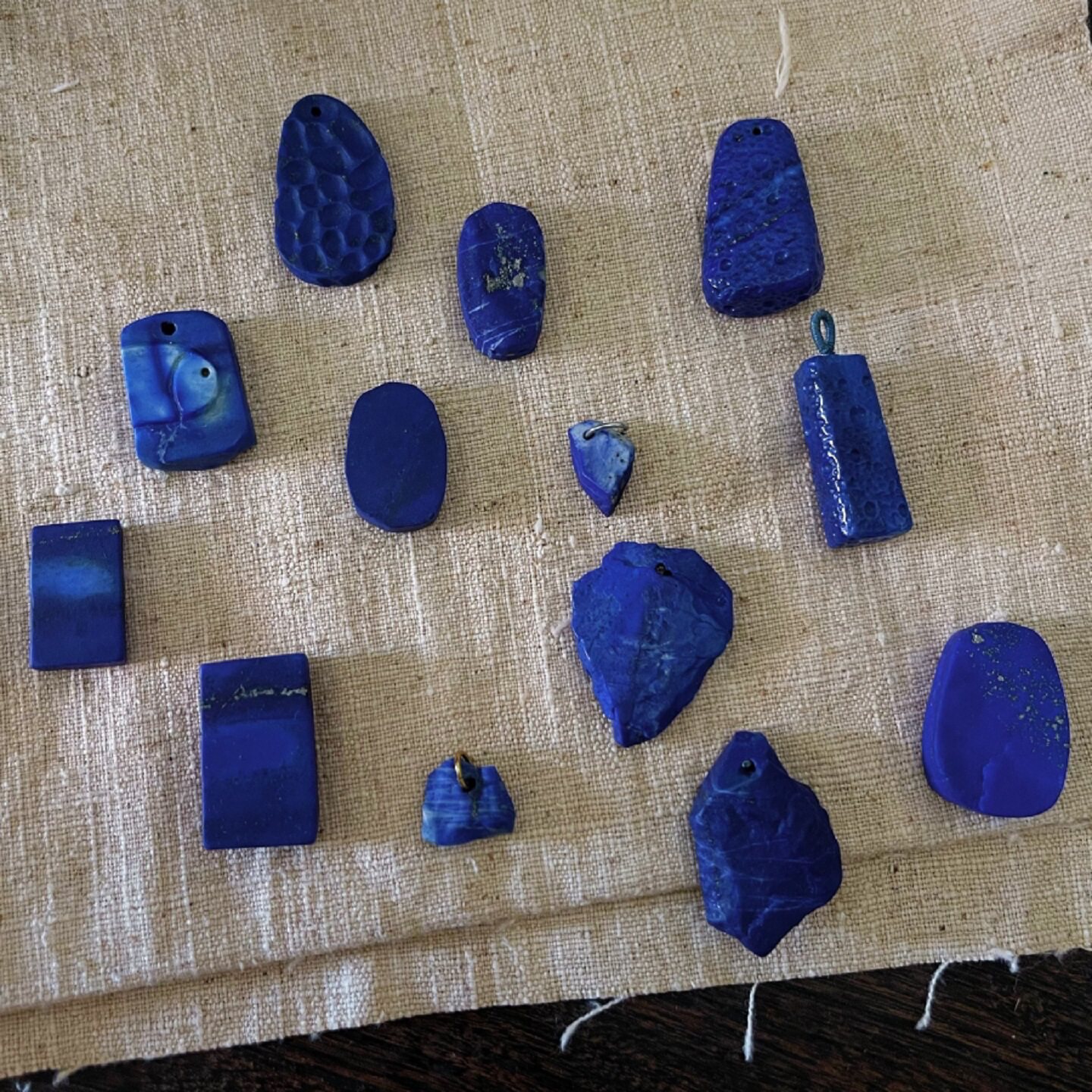 天然阿富汗青金石吊坠“蓝色大海传说”系列散珠配件
