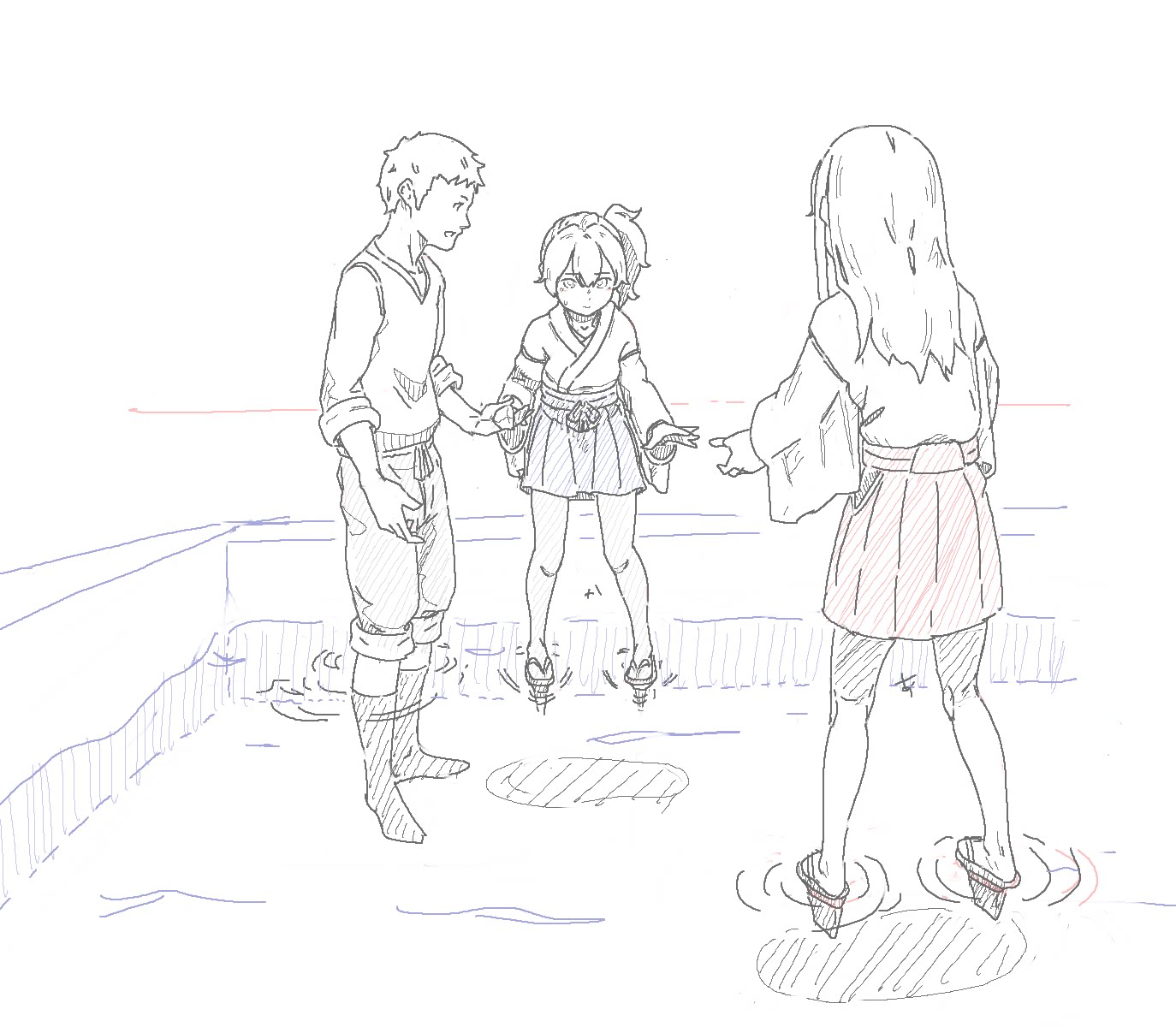 漫画女性人体动态线稿 日式 绘画技法女性动作  美术临摹参考素材