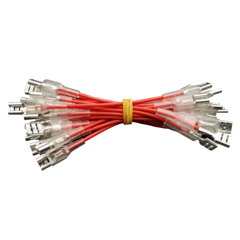 8mm插簧带线 双头接线端子带护套2.8/6.3mm冷压端子连接线束