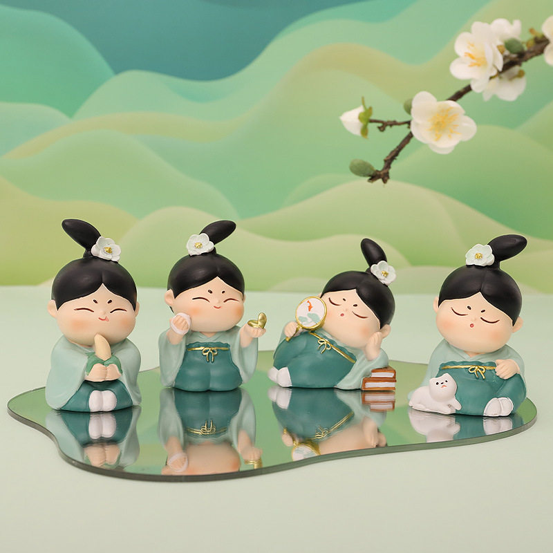 西安唐仕女摆件酒柜胖娘娘宫女古风娃娃故宫文创宋朝代工艺品装饰