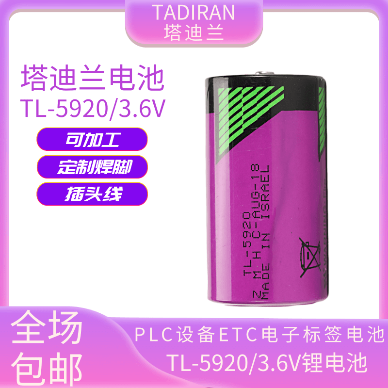 塔迪兰TL-5920注塑机编码器物联网智能流量计2号C型3.6V锂电池
