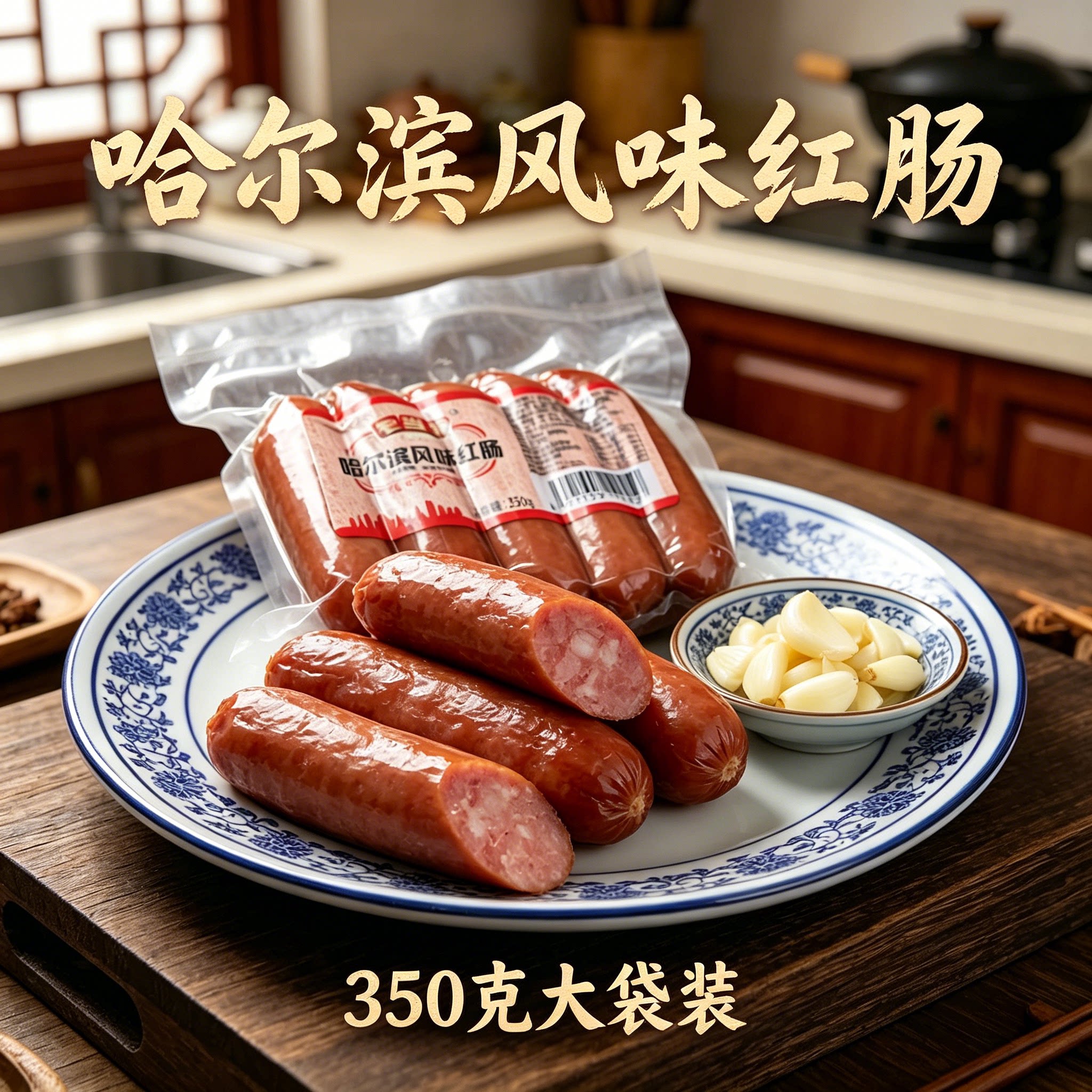 宅当家哈尔滨即食红肠俄式熏烤风味香肠劲道肉肠解馋夜宵休闲零食