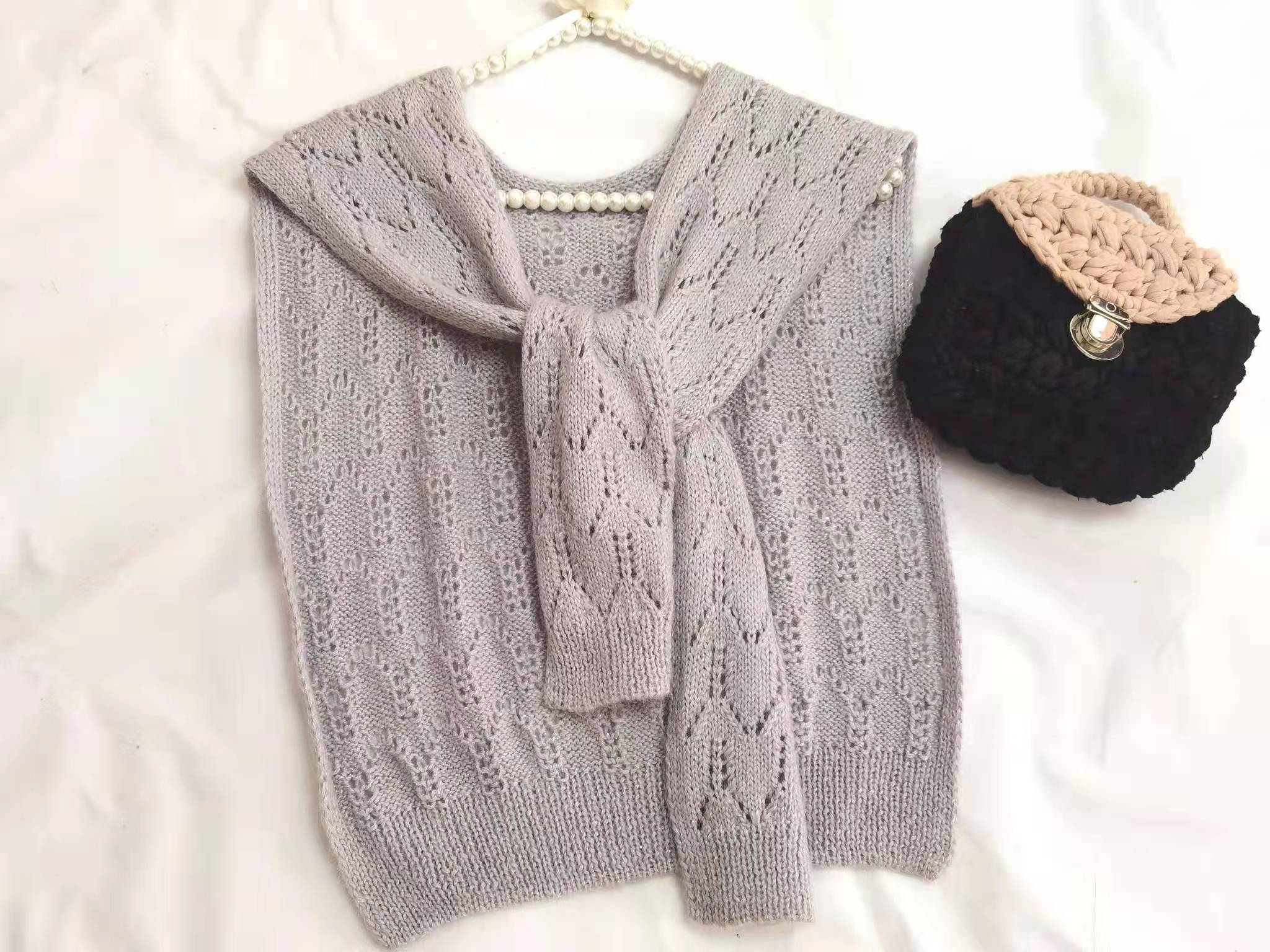 贝锦纯手编马海羊毛香风披肩diy