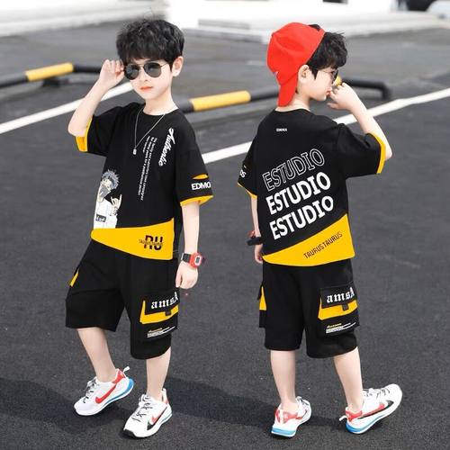 中大童男装一米二三四五六年级七八九十岁小孩夏衣服短袖休闲套装