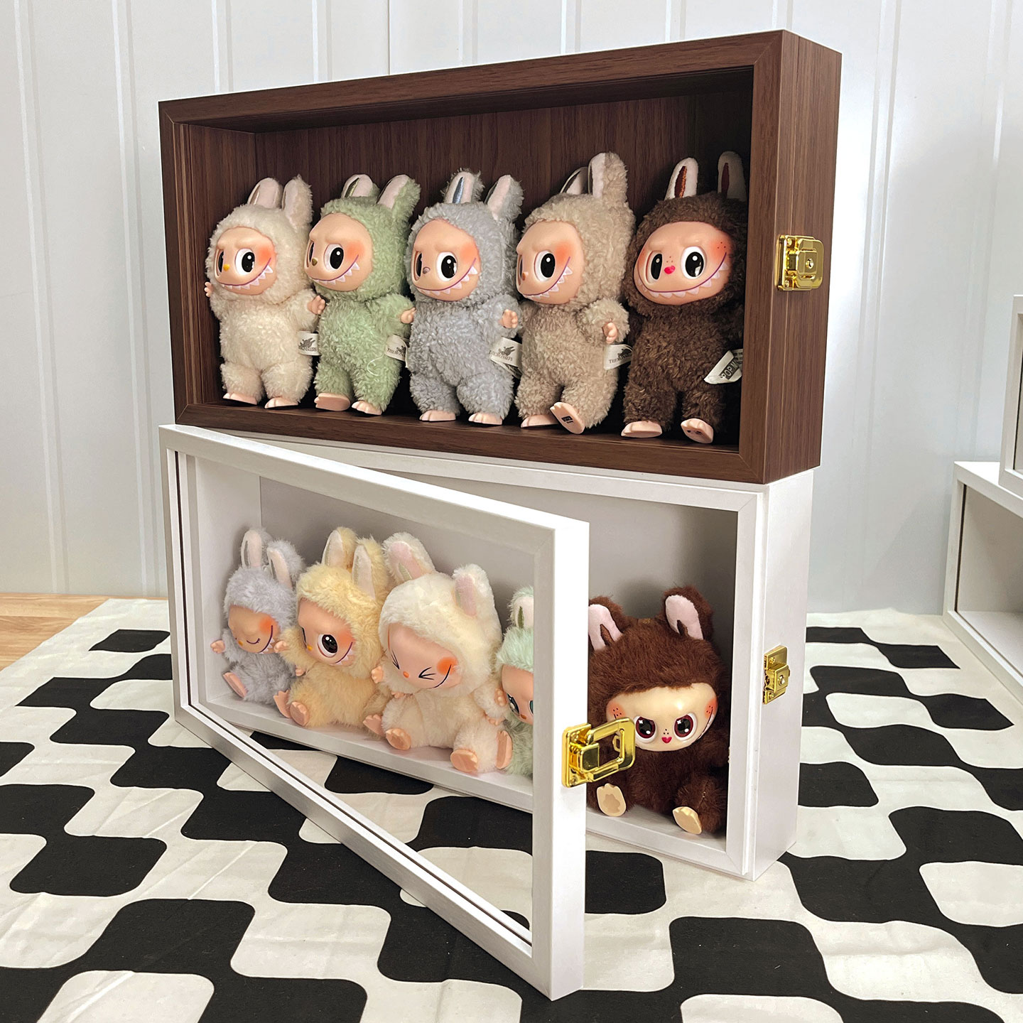 拉布布labubu心动马卡龙二代坐坐系列毛绒公仔盲盒收纳展示框礼物