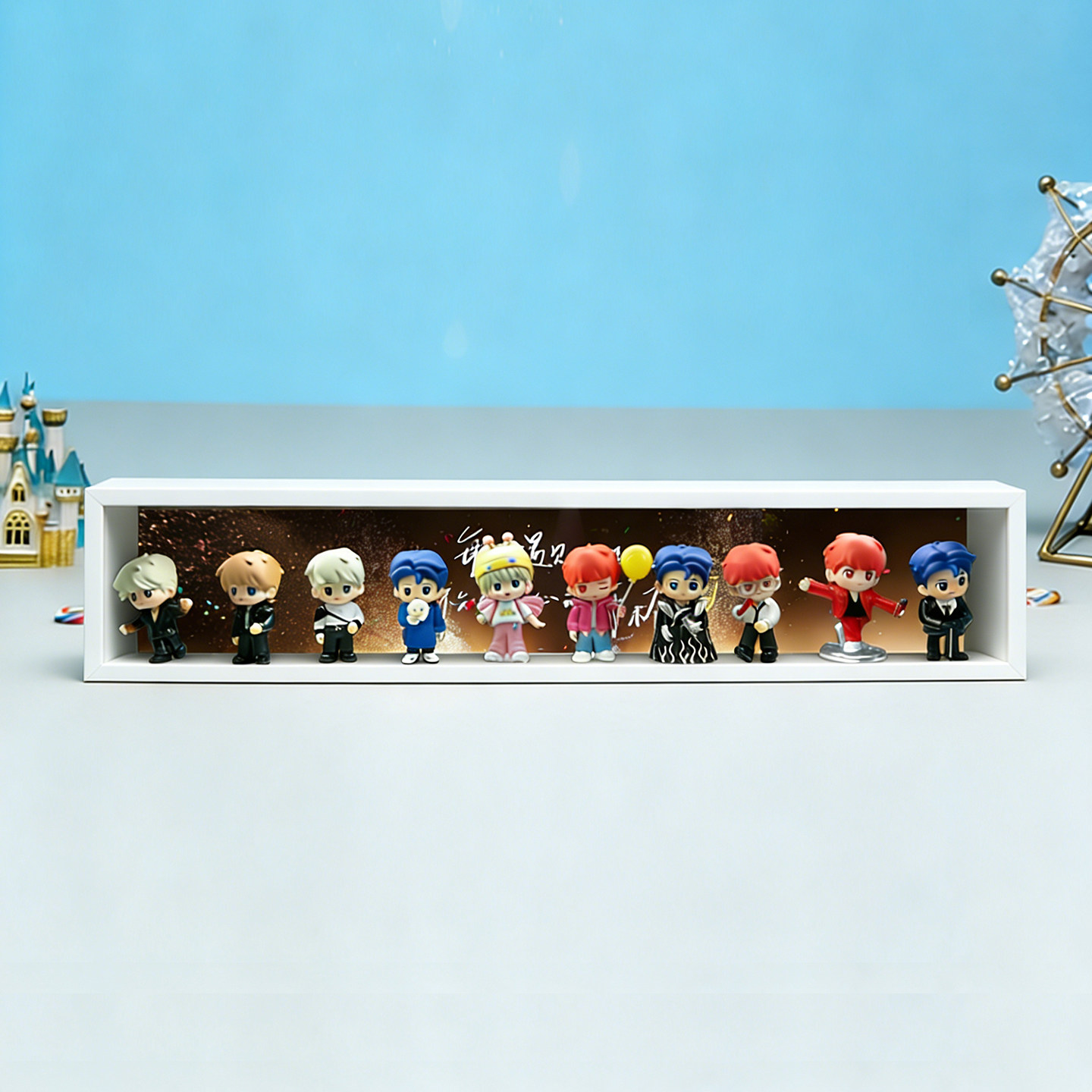适用泡泡玛特檀健次周边生日礼物盲盒收纳造景手办相框桌面摆件