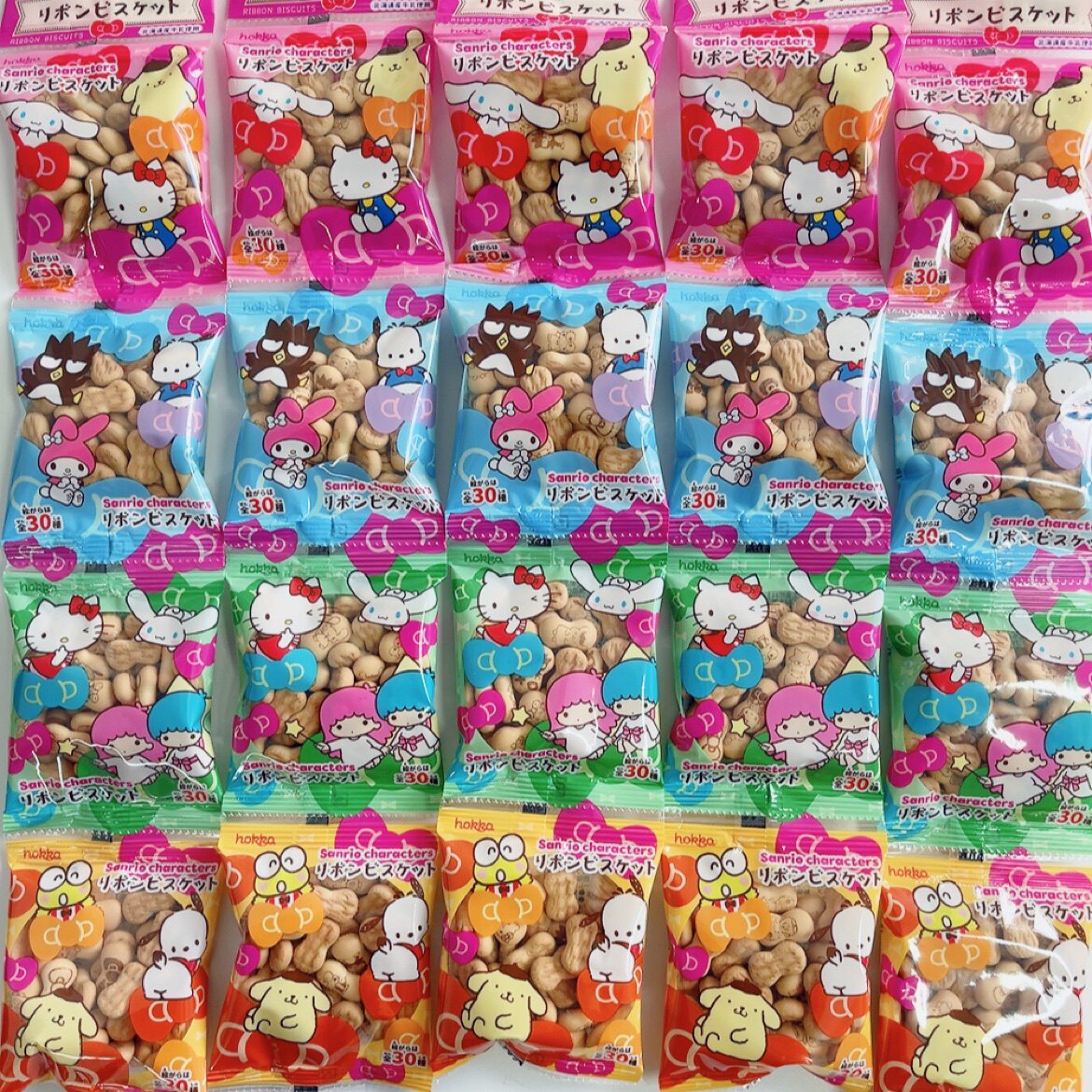 日本进口北陆制果凯蒂牛奶味4连包饼干蝴蝶结儿童零食三丽鸥联名