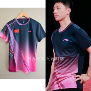 上衣速干透气运动训练服比赛服 短袖 李宁2025新款 乒乓球服男女款