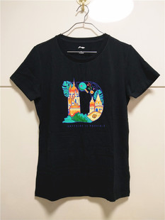 棉质短袖 李宁丁宁圆领文化衫 新款 胸前刺绣标夏季 T恤上衣短袖