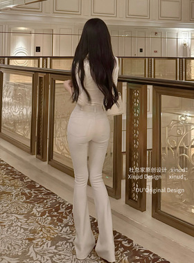 杜总家 魔鬼身材丰垮裤*原创韩版气质高腰提臀显瘦百搭女微喇西裤