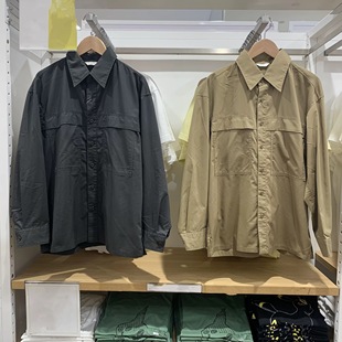 日单 2025年秋款工装长袖衬衫宽松休闲翻领单排扣衬衣男女480652