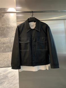 福利捡漏 2026年春辑明线光泽细腻翻领皮衣夹克男潮 琎口PU皮面