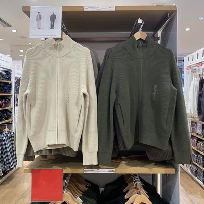 日单  2025年秋款舒芙蕾立领针织开衫宽松毛衣毛衫外套男女480023