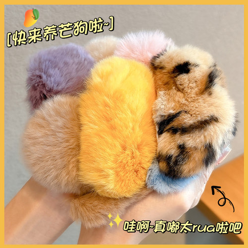 可爱芒狗发卡儿童秋冬毛绒发夹bb夹发饰女童侧边刘海碎发夹子头饰