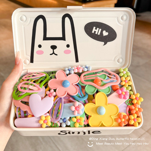 儿童彩色花朵发夹边夹女童可爱侧边刘海夹子宝宝头饰女孩碎发bb夹