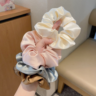 小女孩简约肤感缎面大肠发圈女童ins网红低马尾发绳法式 气质头绳