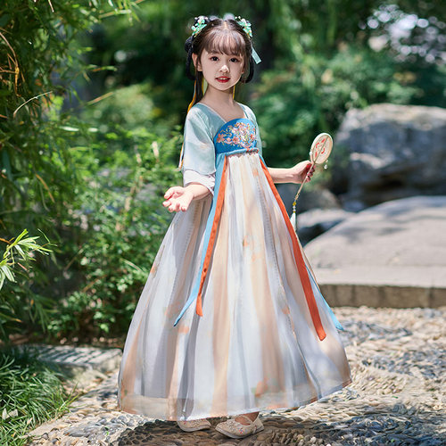 2026新款女童汉服刺绣襦裙夏季
