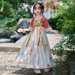 汉服女童2026新款短袖夏装薄中国风儿童超仙公主裙古风女孩连衣裙