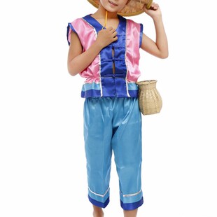 新选六一儿e童小荷风采舞蹈节目渔民表演服G装男女童渔夫渔家女道