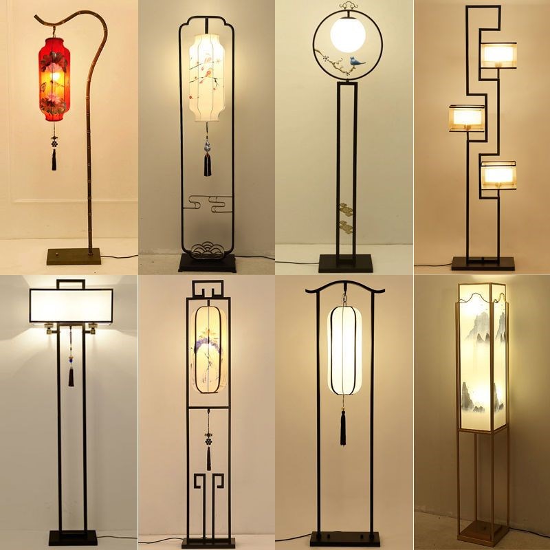 新品新中式禅意落k地灯古典中国风客厅卧室书房茶室床头铁艺立式
