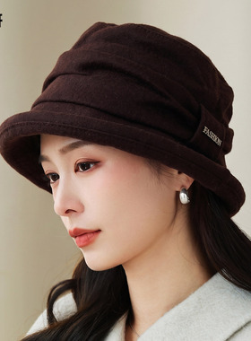 中年妈妈帽子女冬季渔夫保暖盆帽老年人奶奶老人老太太秋冬冷帽