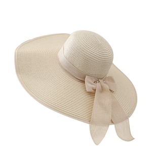 草帽女夏季防晒超大帽檐遮阳帽沙滩海边度假太阳帽子可折叠帽子潮