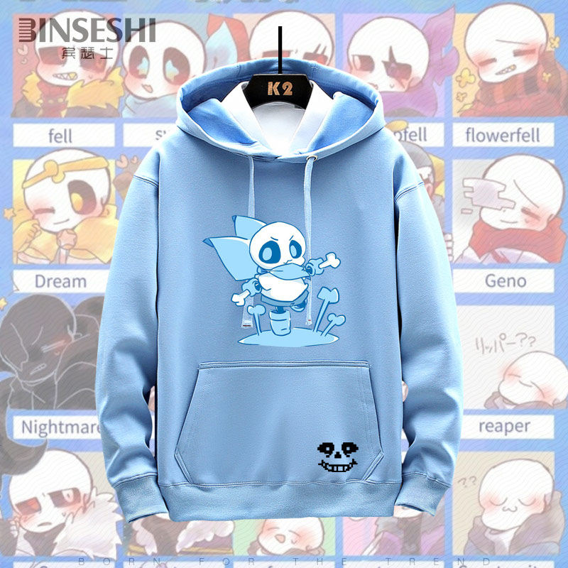 传说之下游戏联名sans衣服动漫二次元外套男女情侣连帽加绒卫衣jl