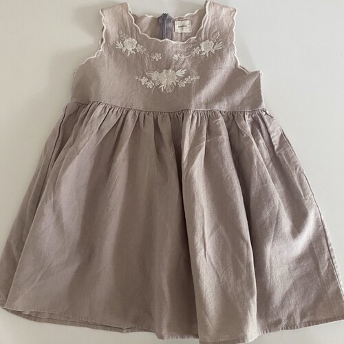 monbebe韩国进口童装法式刺绣上衣花边全棉麻清新可爱现货