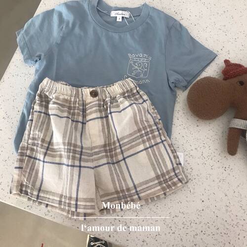 韩国进口短裤格纹童装现货