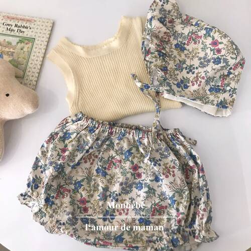 韩国进口南瓜裤木耳边童装现货