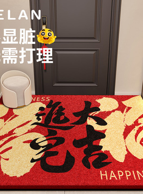 高端入户门地垫门口免洗耐脏地毯进门2026新款家用可裁剪红色门垫