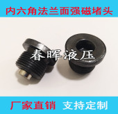 磁性堵头内六角法兰面强磁螺塞 丝堵带磁铁放油螺丝M12M16M20G1