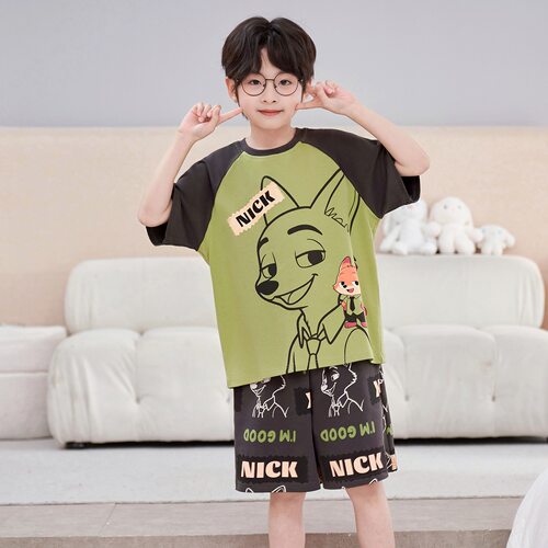 男童睡衣Zootopia夏季款NickWilde3-5-7-9岁12小孩14纯棉家居服薄