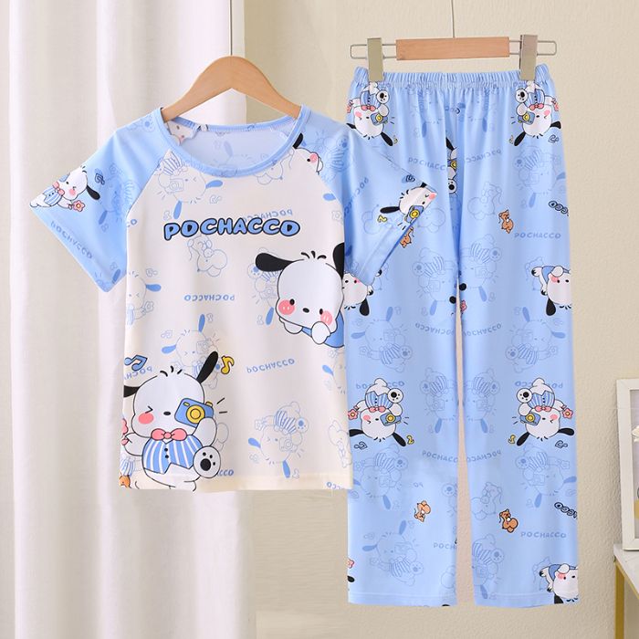 帕恰狗小孩儿童睡衣5岁7男童8女童9夏薄款短袖长裤家居服两件套装