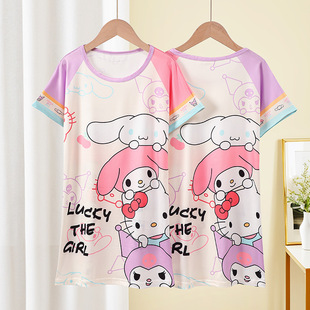 女童睡裙中长款夏季HelloKitty猫可爱空调家居服女孩儿童睡衣薄款