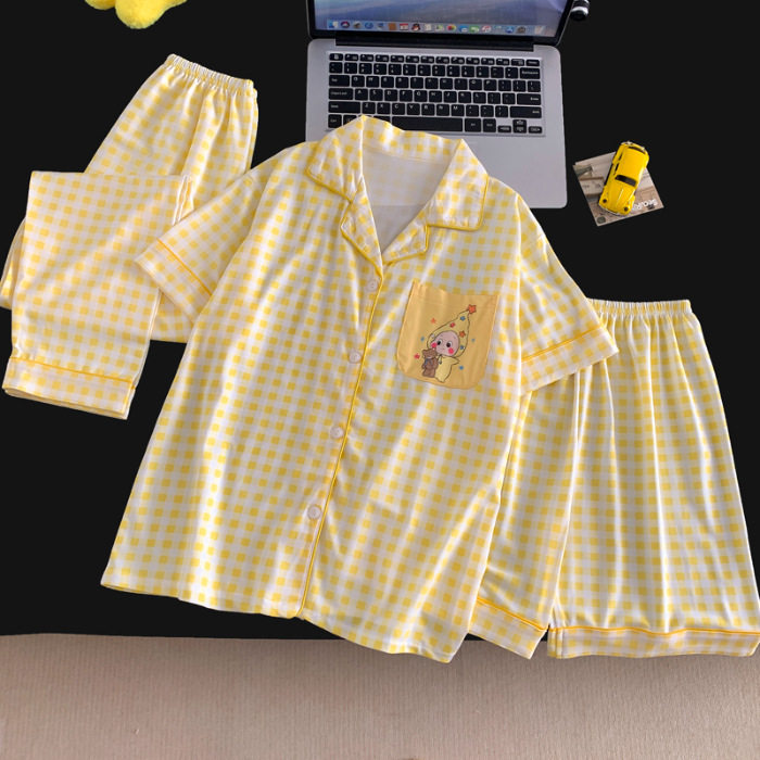 星星人儿童睡衣女童3-4-5-6-7-8-9-10岁夏天款中大童家居服女学生