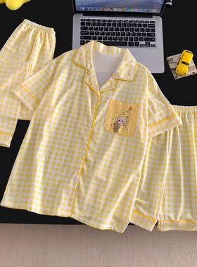 星星人儿童睡衣女童3-4-5-6-7-8-9-10岁夏天款中大童家居服女学生