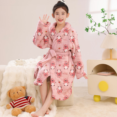 儿童露比loopy睡衣女童保暖秋冬装3-5-7-9岁中大童小童宝宝家居服